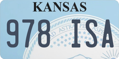 KS license plate 978ISA