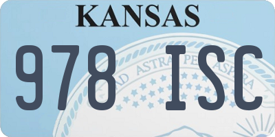 KS license plate 978ISC