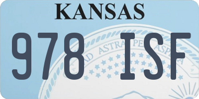 KS license plate 978ISF