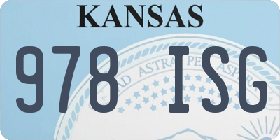 KS license plate 978ISG