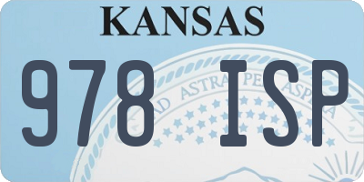 KS license plate 978ISP
