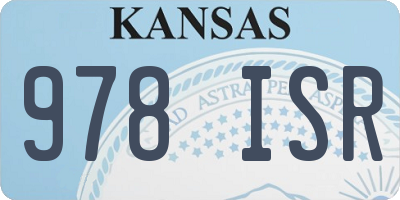 KS license plate 978ISR