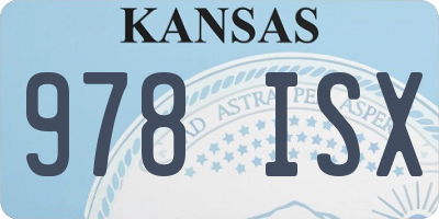 KS license plate 978ISX