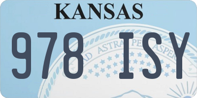 KS license plate 978ISY