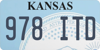 KS license plate 978ITD