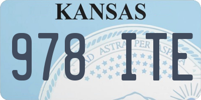 KS license plate 978ITE