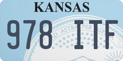 KS license plate 978ITF