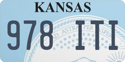 KS license plate 978ITI