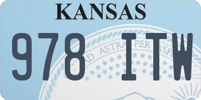 KS license plate 978ITW