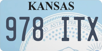 KS license plate 978ITX