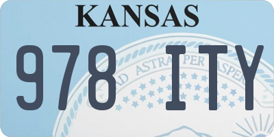 KS license plate 978ITY