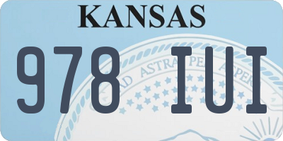 KS license plate 978IUI