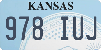 KS license plate 978IUJ