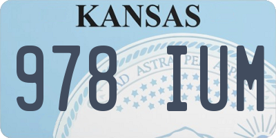 KS license plate 978IUM