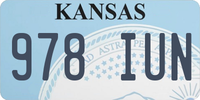 KS license plate 978IUN