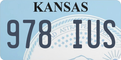 KS license plate 978IUS