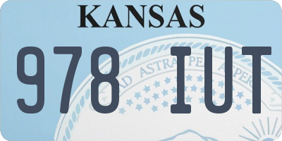KS license plate 978IUT