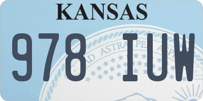 KS license plate 978IUW