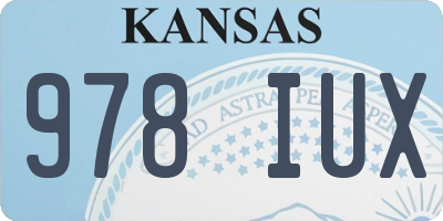 KS license plate 978IUX