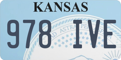 KS license plate 978IVE