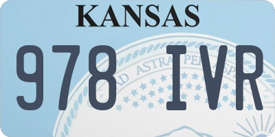 KS license plate 978IVR
