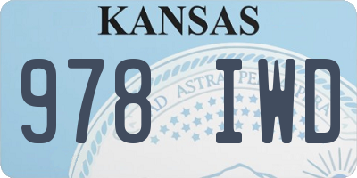 KS license plate 978IWD