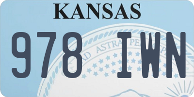 KS license plate 978IWN