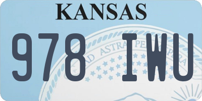 KS license plate 978IWU