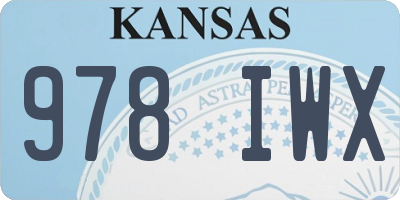 KS license plate 978IWX