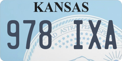 KS license plate 978IXA