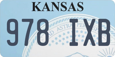 KS license plate 978IXB