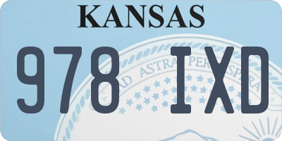 KS license plate 978IXD