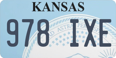 KS license plate 978IXE