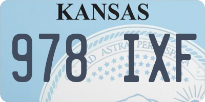 KS license plate 978IXF