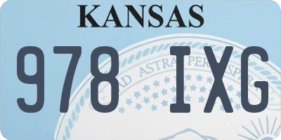 KS license plate 978IXG