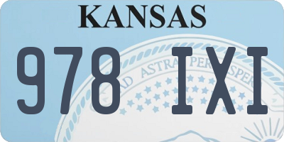 KS license plate 978IXI