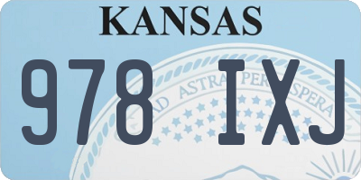 KS license plate 978IXJ