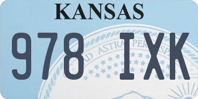 KS license plate 978IXK