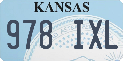 KS license plate 978IXL