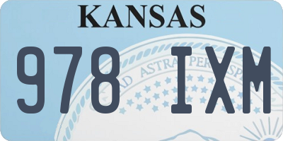 KS license plate 978IXM