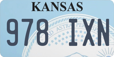 KS license plate 978IXN