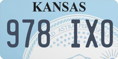KS license plate 978IXO