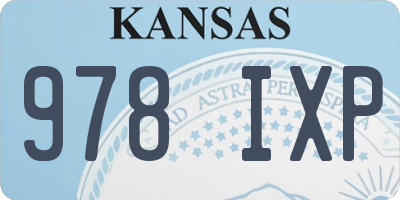 KS license plate 978IXP