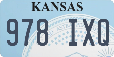 KS license plate 978IXQ