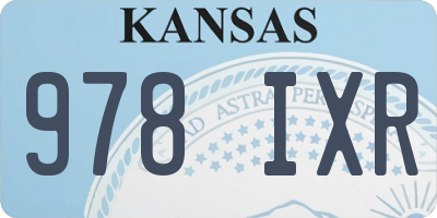 KS license plate 978IXR