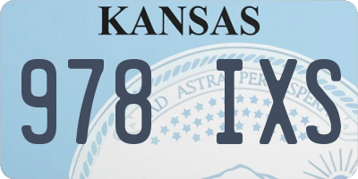 KS license plate 978IXS