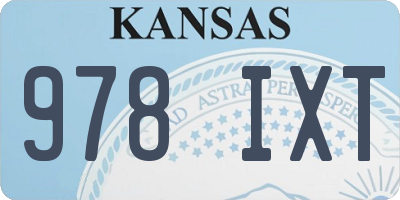 KS license plate 978IXT