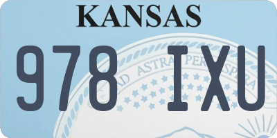 KS license plate 978IXU