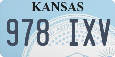 KS license plate 978IXV