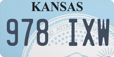 KS license plate 978IXW